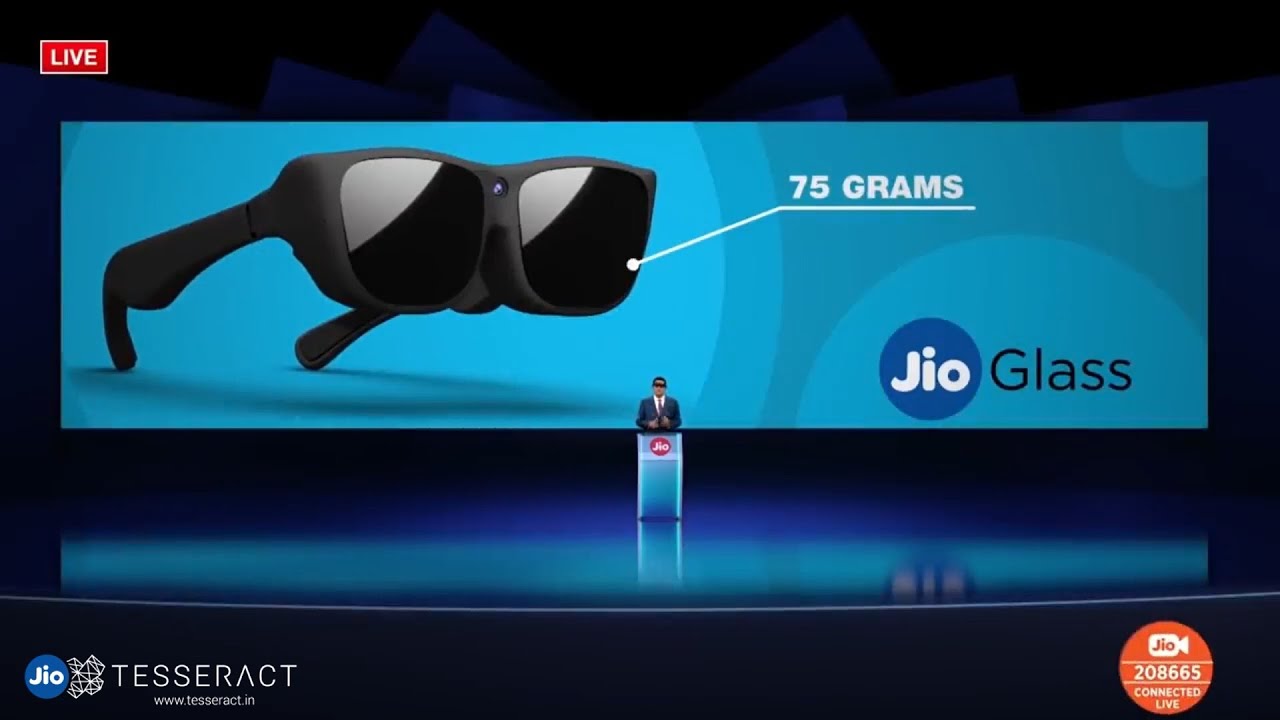 Video Calling and Presentation for Meetings with JioGlass | Reliance 43rd AGM 2020 | JioTesseract