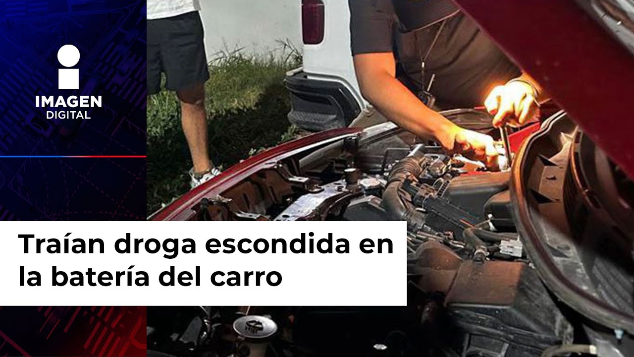 Traían droga escondida en la batería del carro