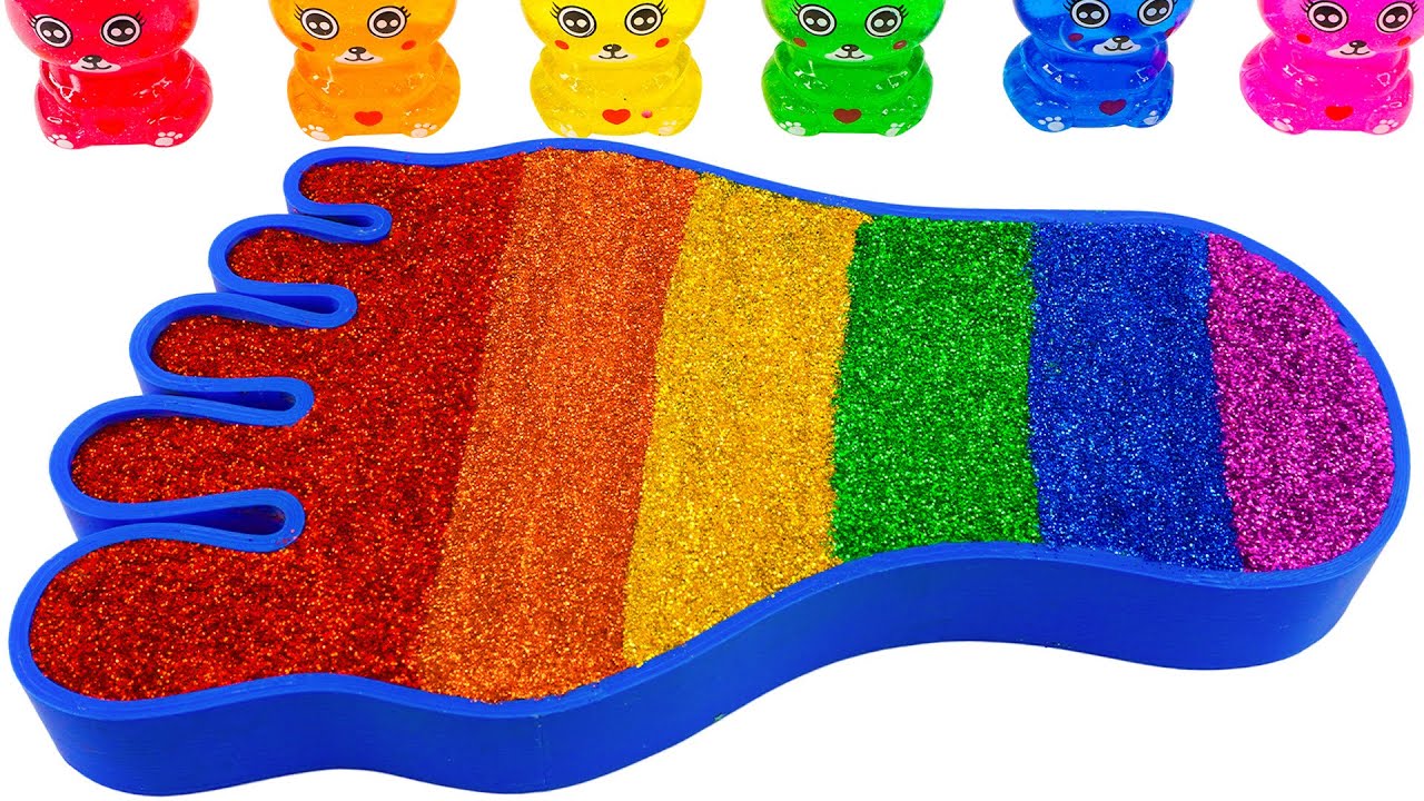ASMR Slime Video l How To Make Rainbow Foot Bathtub With Glitter Slime | By YoYo