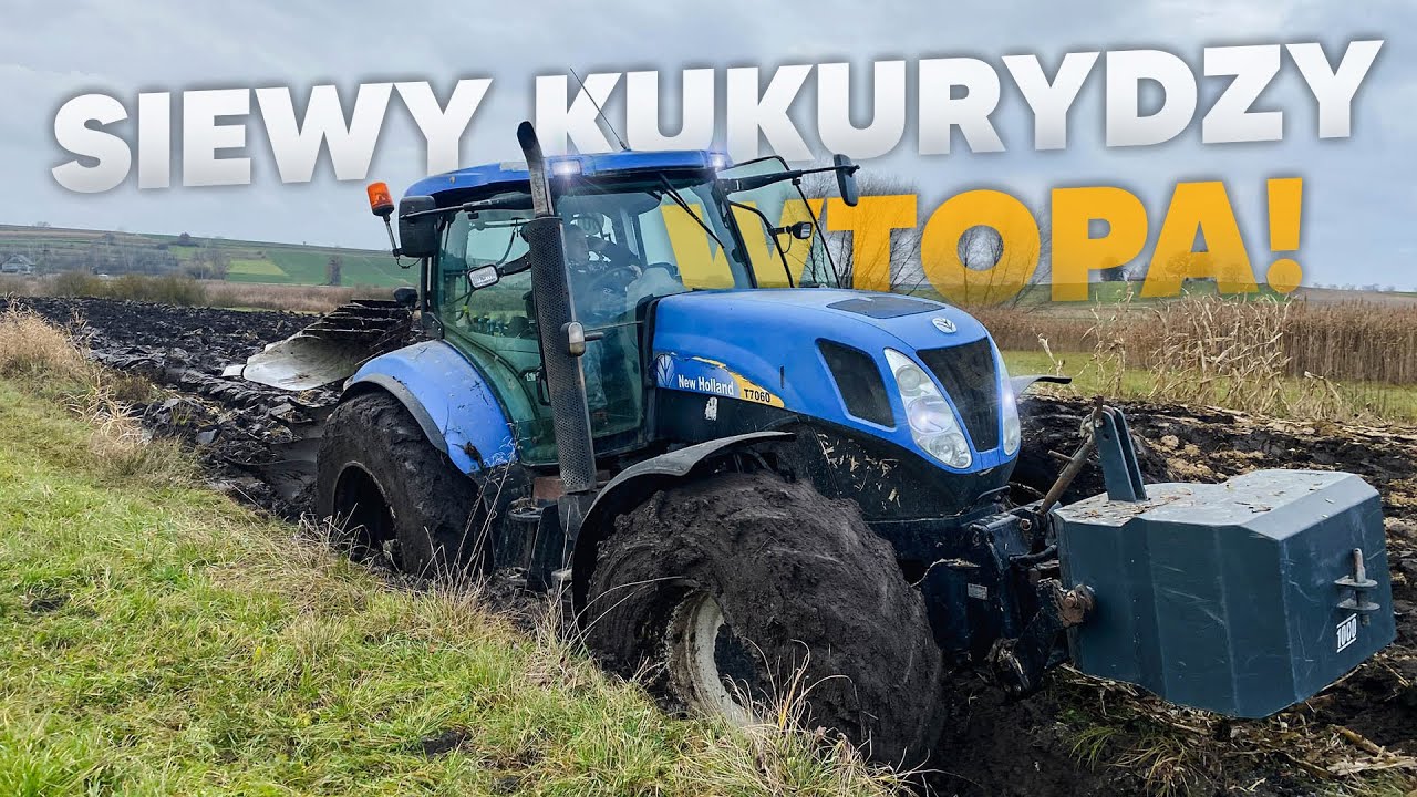 Orka I Siew Kukurydzy 2023 I Wtopa I New Holland T7060 I John Deere 6930 Premium