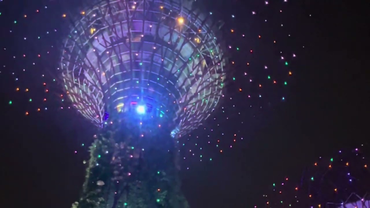 Supertree Grove light show at Gardens by the bay, Singapore #travel #singapore #gardensbythebay