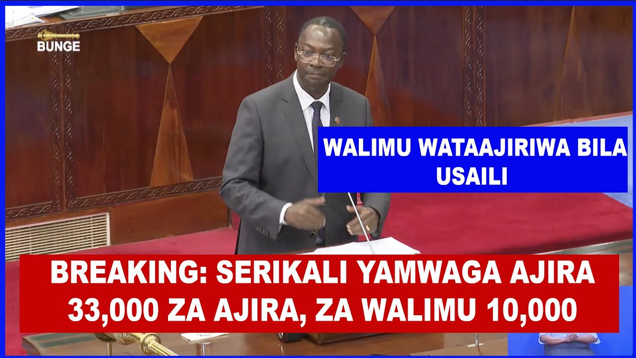 WALIMU 10,000 KUAJIRIWA BILA USAILI, SERIKALI YAMWAGA AJIRA 33,000 ZA AJIRA