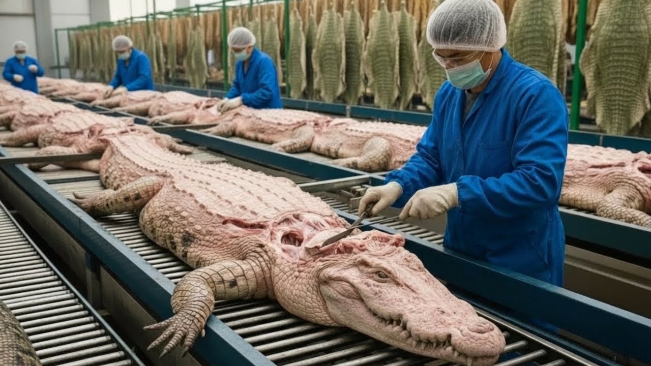 Inside the Albino-Crocodile Factory: How White Skin Becomes Luxury Fashion (Full Process)