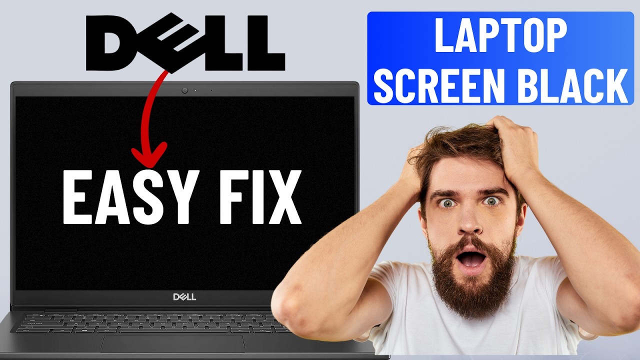 Устранить проблему с черным экраном на ноутбуке Dell, который при этом включается (за 1 минуту)