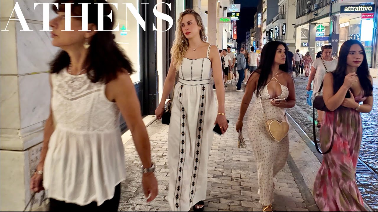 Athens Greece Night Walk | August 2025