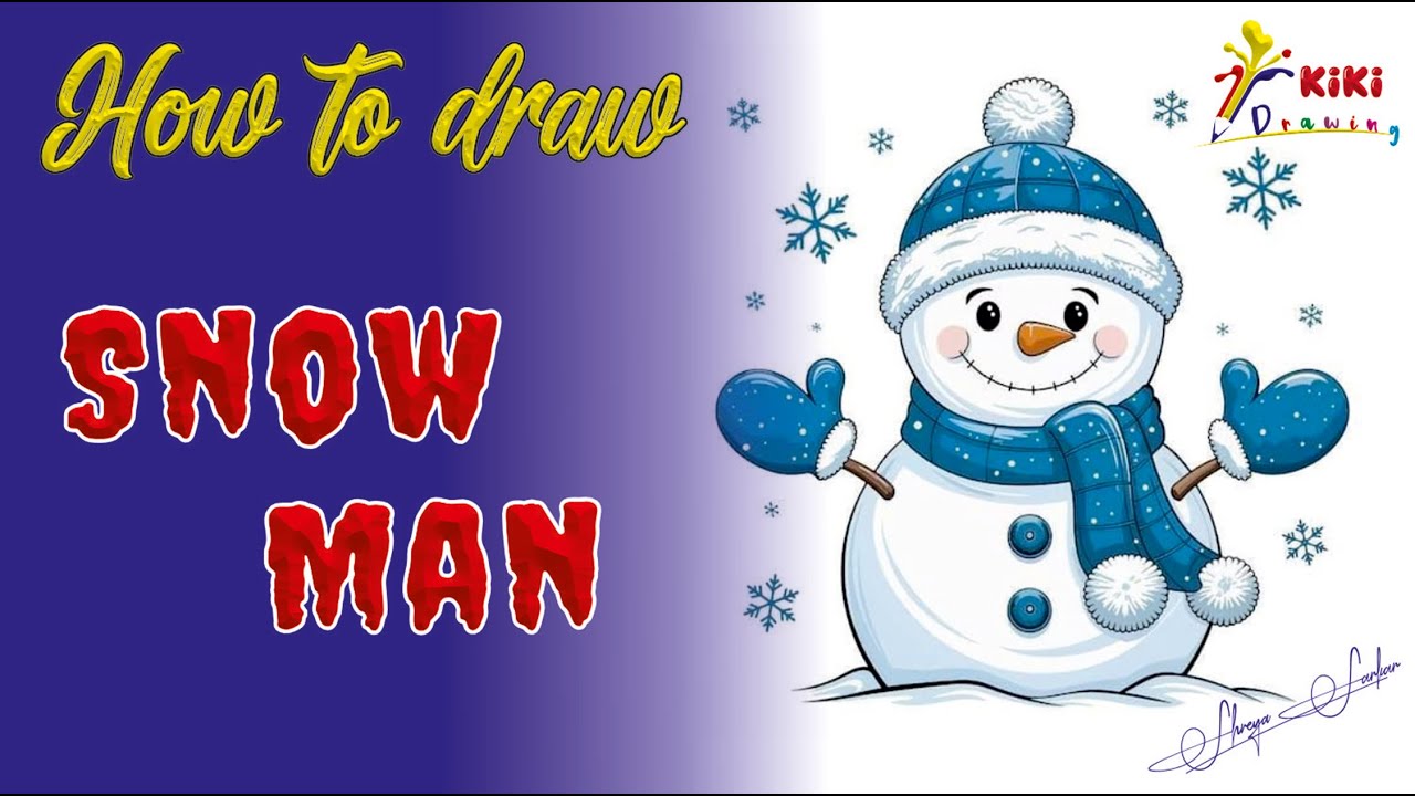 how to draw snow man | drawing | drawing tutorial | how to draw | drawing kaise kare | kiki drawing
