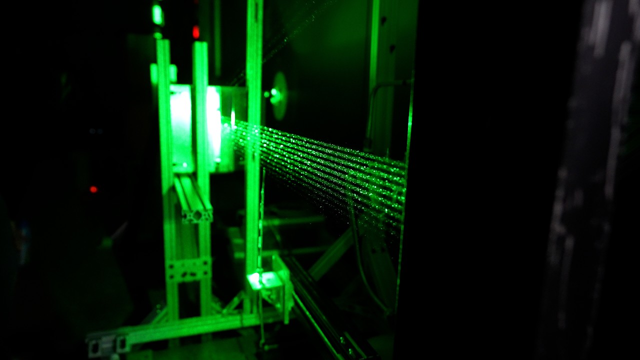 Measuring jet output with lasers