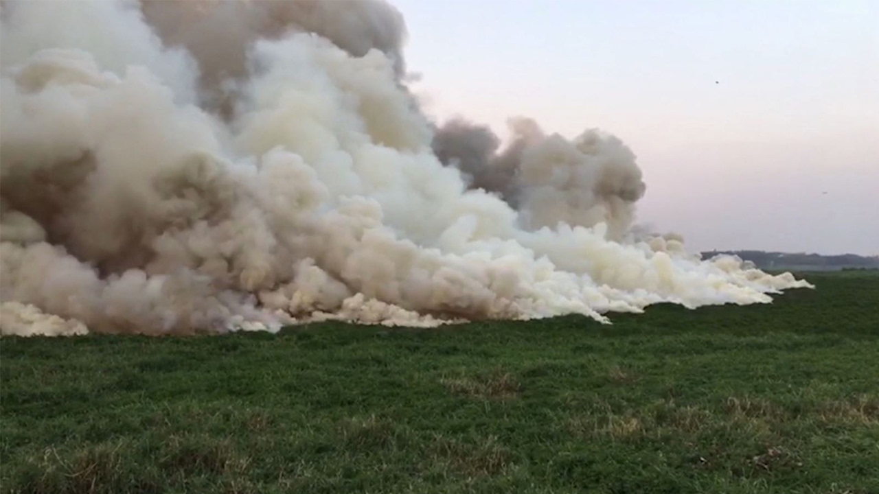 Bellandur Lake in Bengaluru catches fire