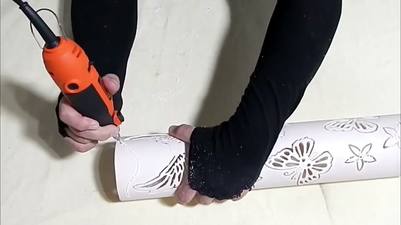 Aprenda fazer uma luminária de pvc floral