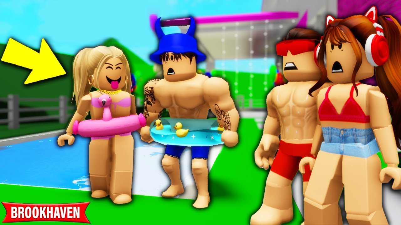 ESPIONAMOS um CASAL de TRAIDORES na FESTA da PISCINA e ISSO ACONTECEU... BROOKHAVEN RP Roblox