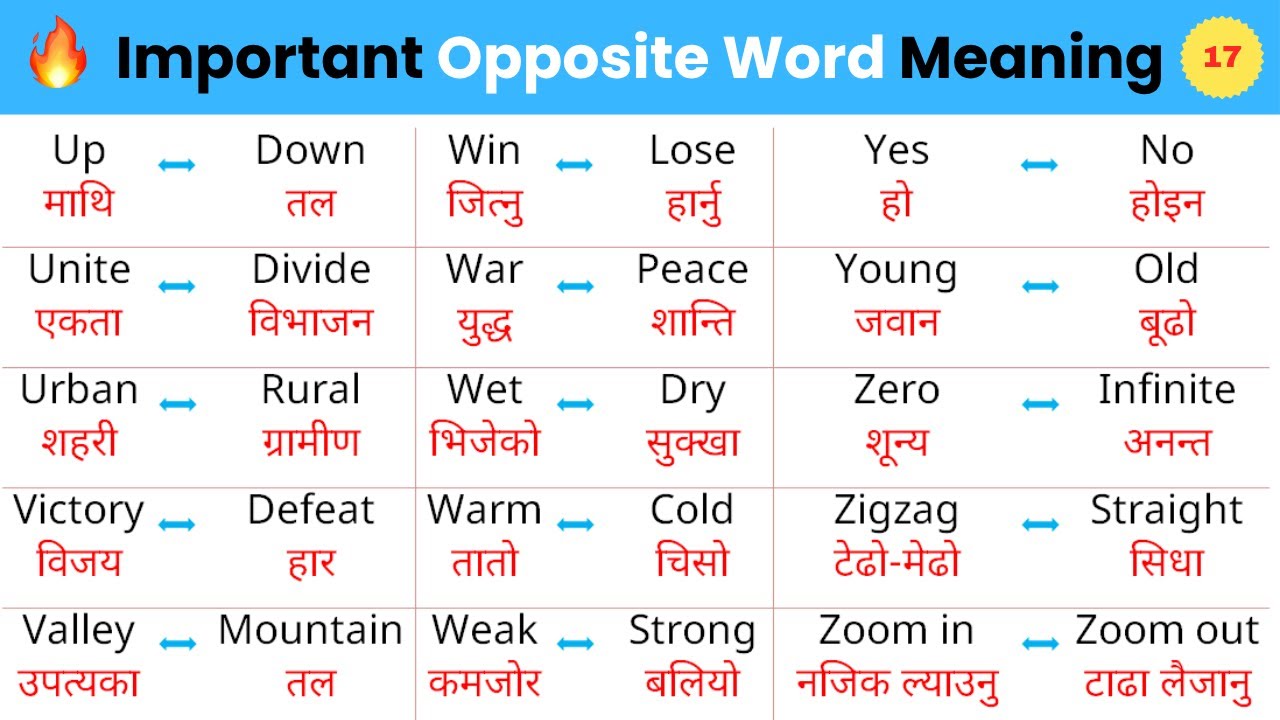 1000+ Opposite Words (Antonyms) Series | Part 17 - 