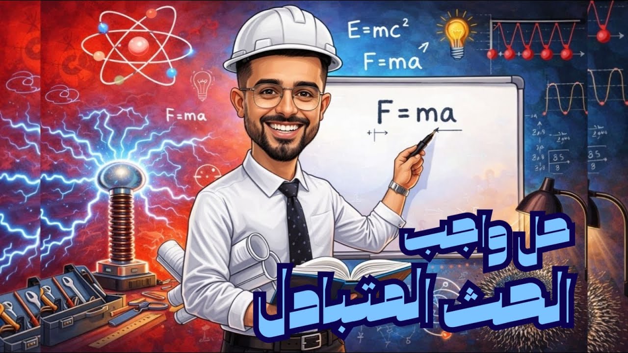 حل واجب الحث المتبادل الفصل الثالث فيزياء الصف الثالث الثانوي