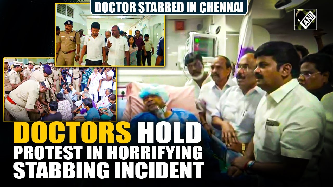 Angry doctors hold protest at hospital premises in Chennai demanding safety after stabbing incident