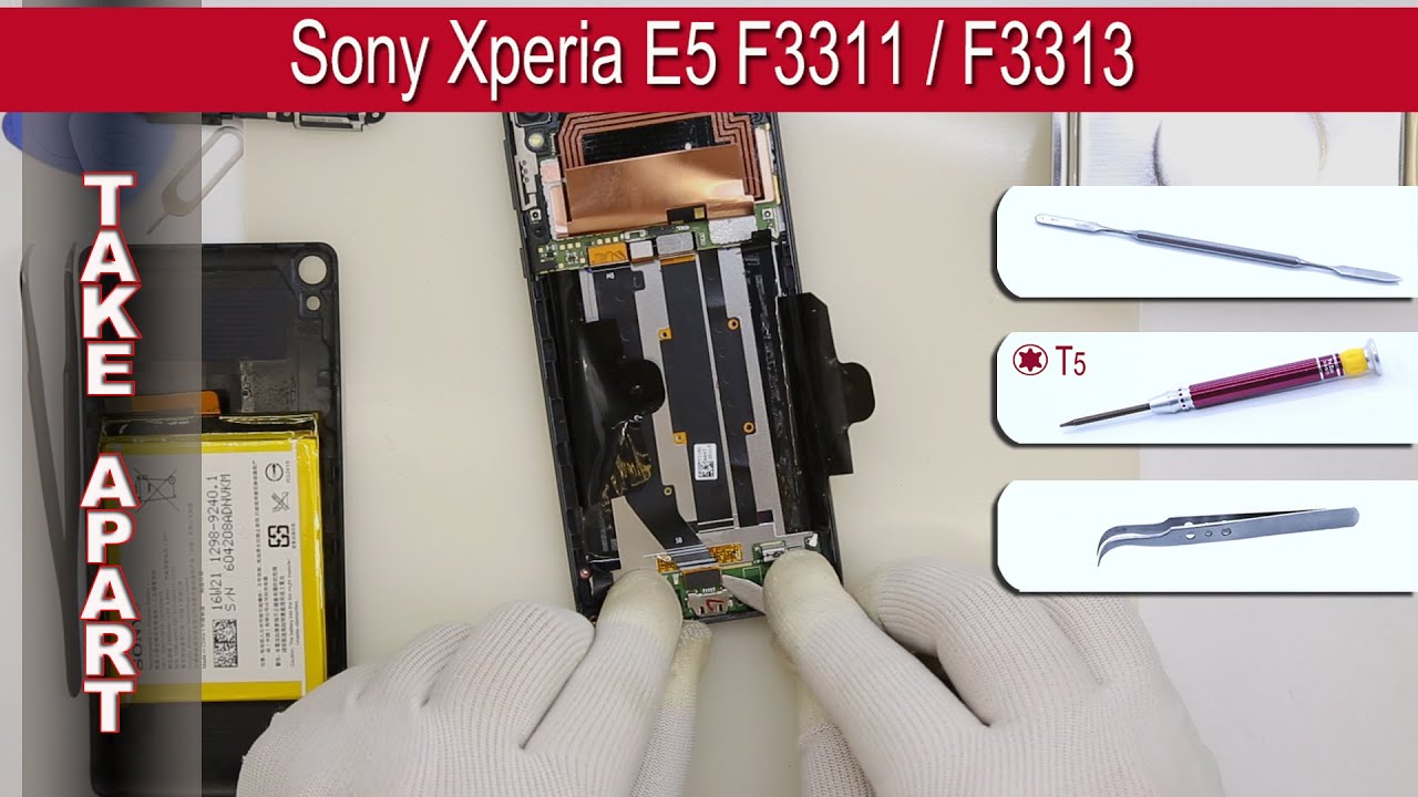 Как разобрать 📱 Sony Xperia E5 F3311 / F3313 Разборка и ремонт
