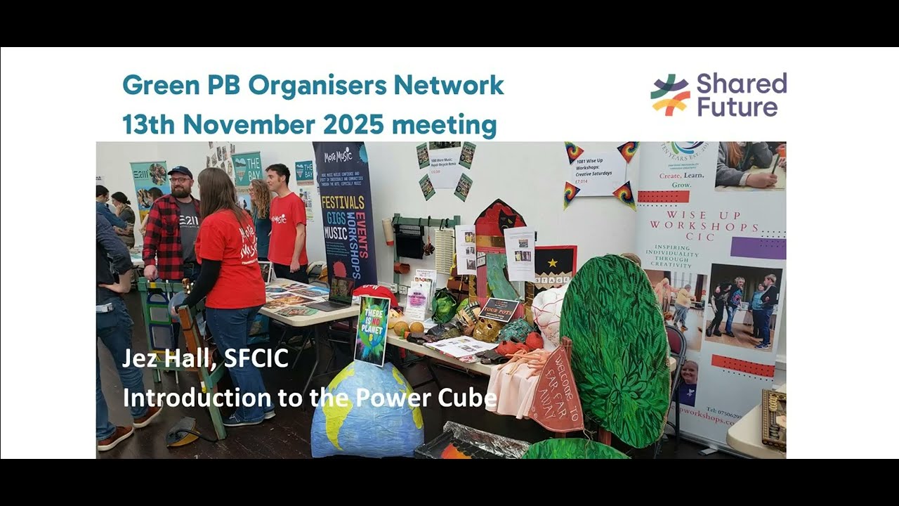 A Green PB Organisers presentation on the power cube, November 2025