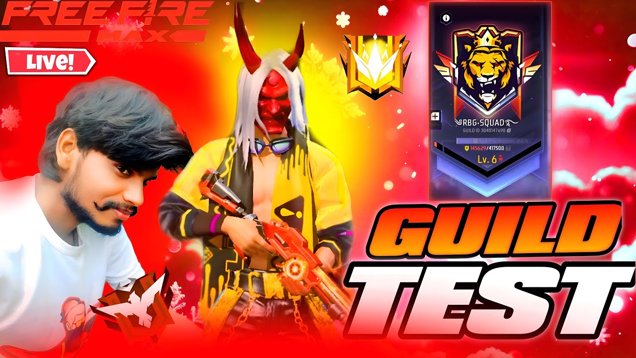 ANGRY YOUTUBER GUILD TEST ☠️ RBG YOUTUBER GUILD TEST🔥TOP 1 GUILD ❤️#shorts #live #freefire #rbglive