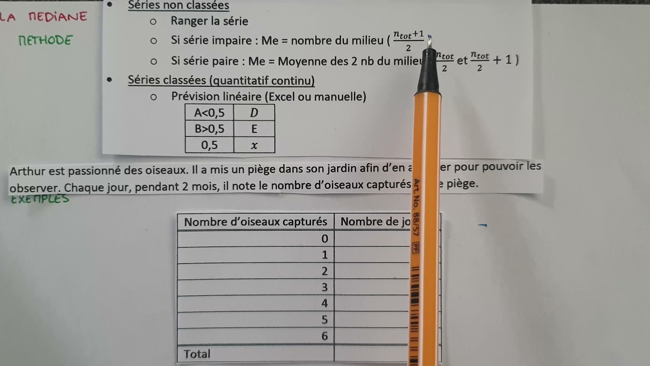 Trouver la MÉDIANE d’une Série Statistique - Explications & Exemples - Stats - Bac Sup