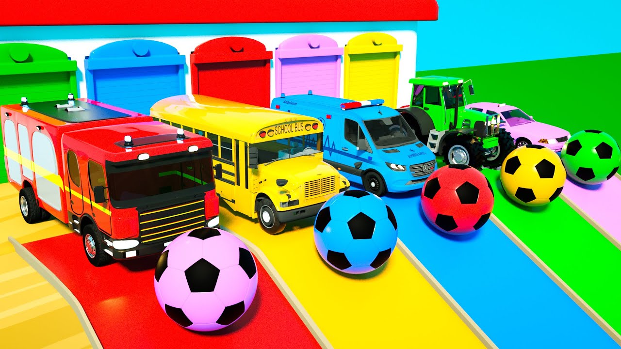 Wheels on the Bus + Bingo Song | Cars Fell into Color Lake | Baby Nursery Rhymes & Kids Songs
