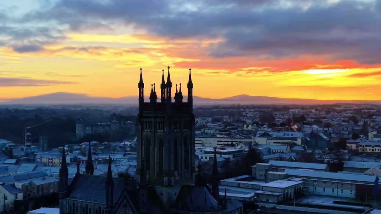 Cathedral at Sunrise 4k Cinematic Aerial 