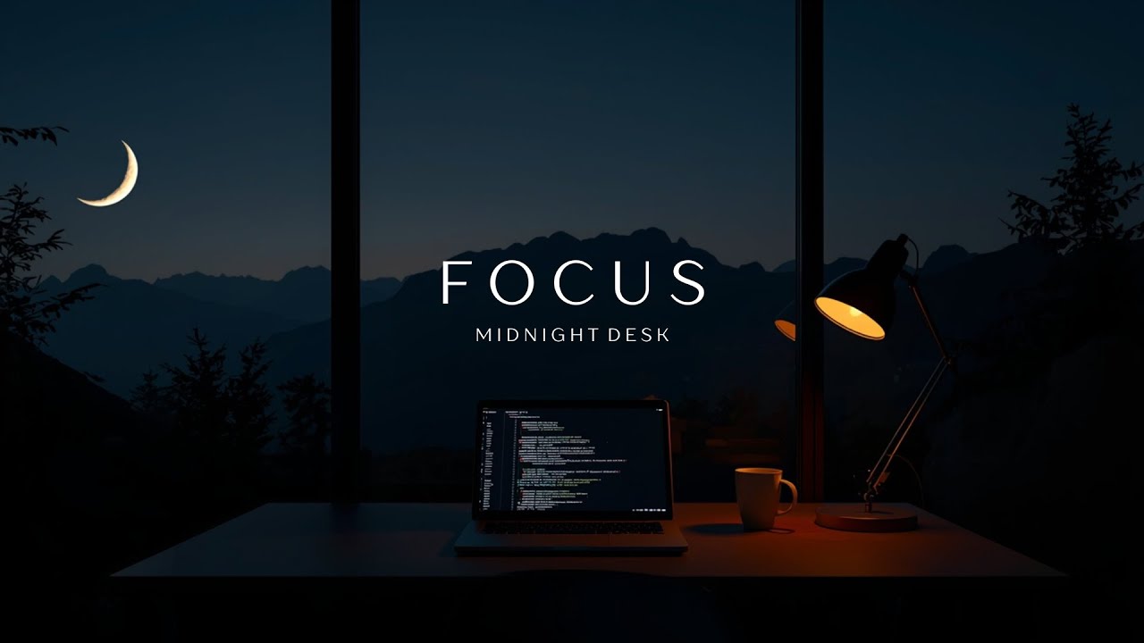 1 Hour Modern Focus Music for Night Work 🌙 | Deep Work, Reading | Midnight Desk