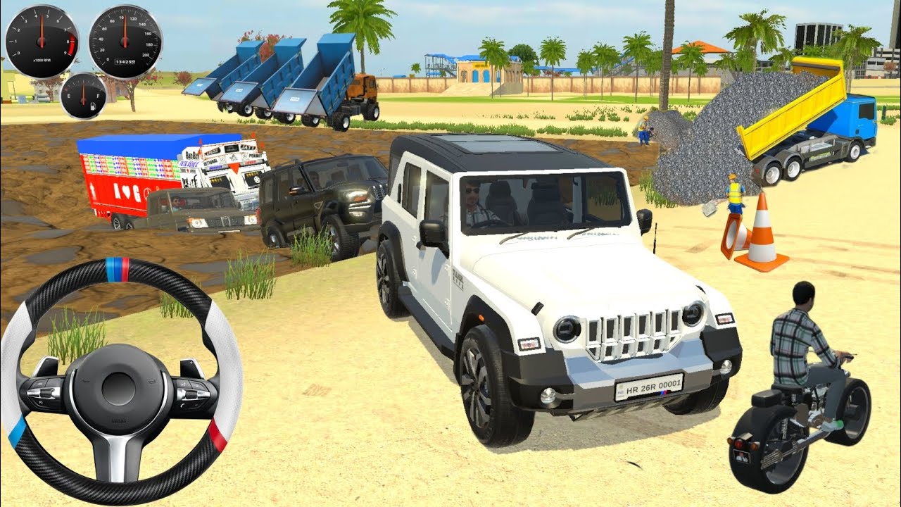 How  Harvester stuck mud in tractor jcb and rescue in the Harvester #indianvehiclessimulator3dvideos