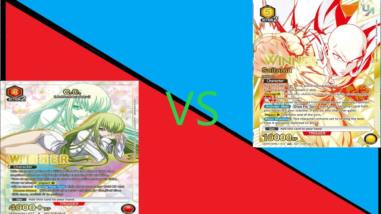 Union Arena Locals 03/05 Bonus Game Red Code Geass (Pizza) vs Yellow One Punch Man (Saitama)