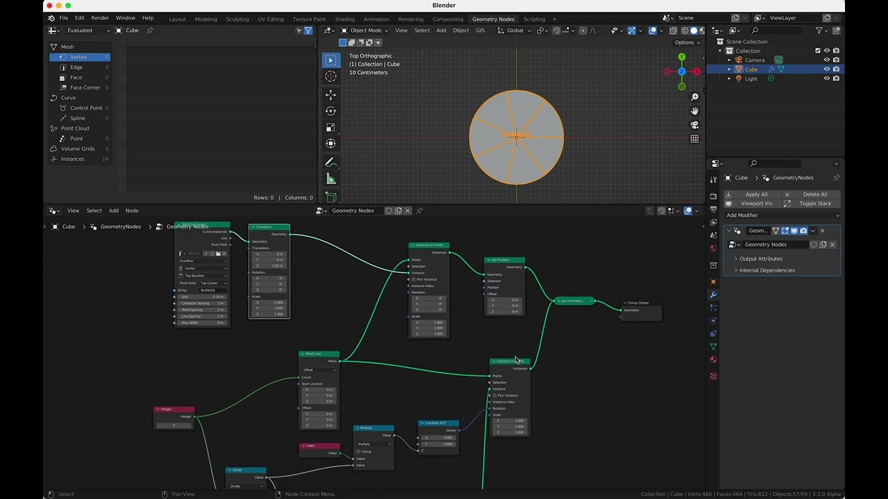 Tutorial: How to slice evenly a cake into pieces with geometry nodes