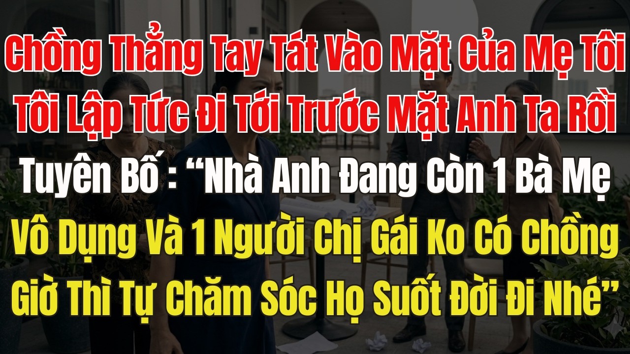 Chồng tát thẳng vào mặt mẹ tôi. Tôi dõng dạc tuyên bố: 