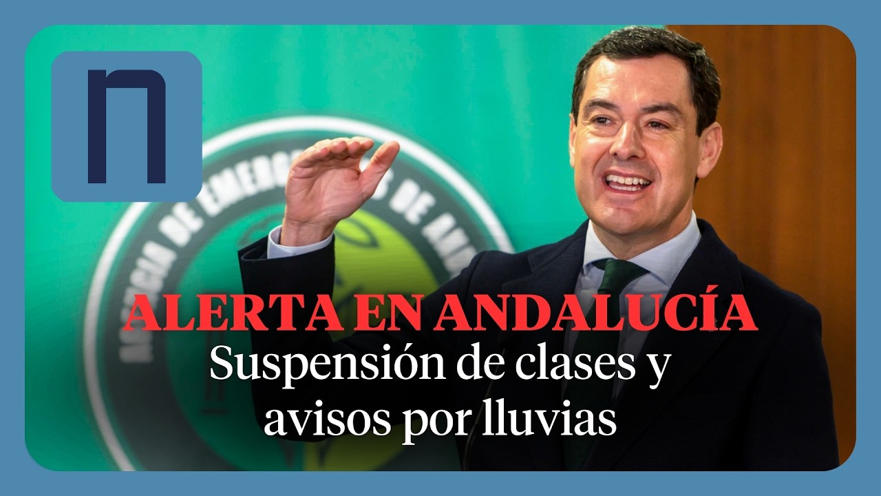 Juanma Moreno activa ALERTA NIVEL 2 en Andalucía: SUSPENSIÓN de CLASES y aviso por LLUVIAS EXTREMAS