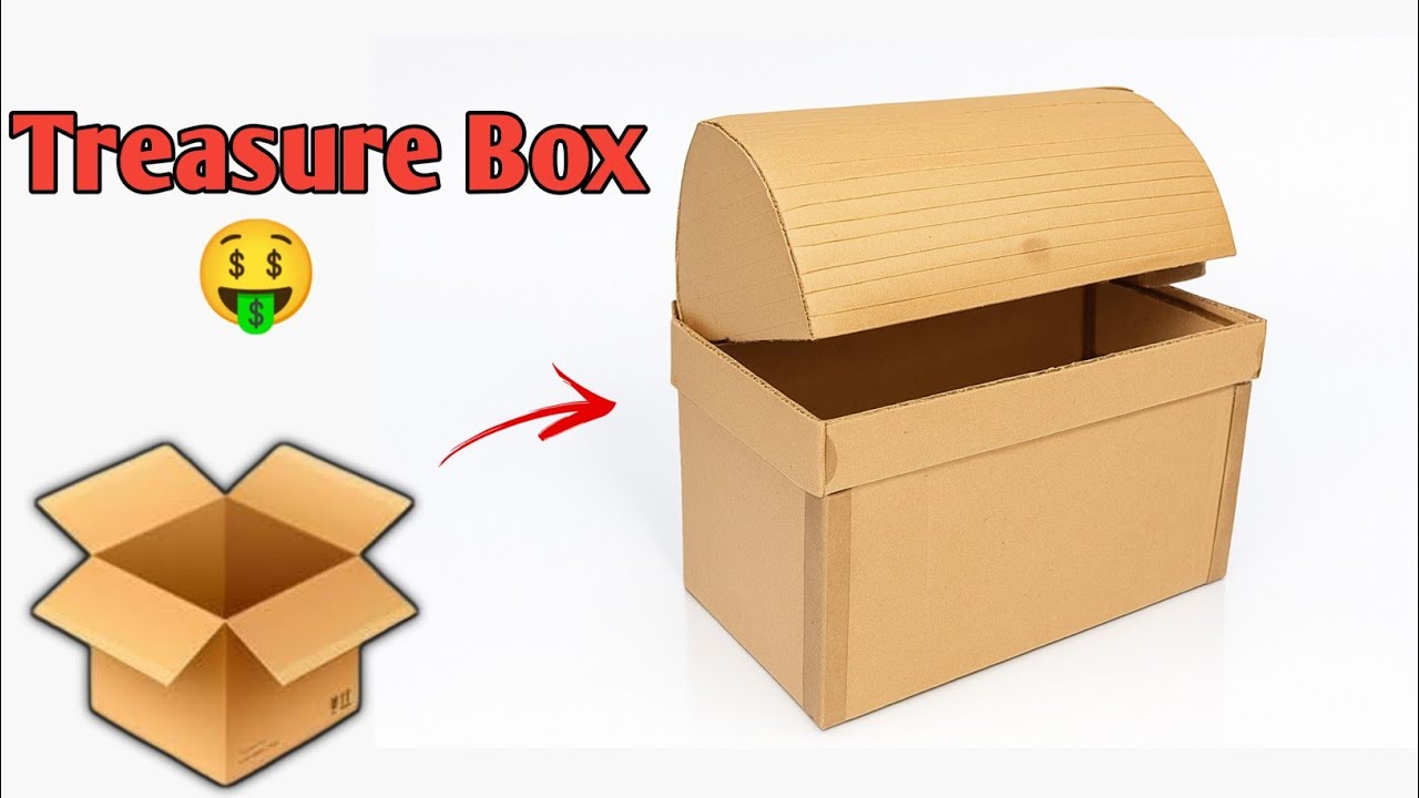 I Made a Realistic Treasure Chest from Cardboard | DIY Storage Box Craft That Looks Like Wood