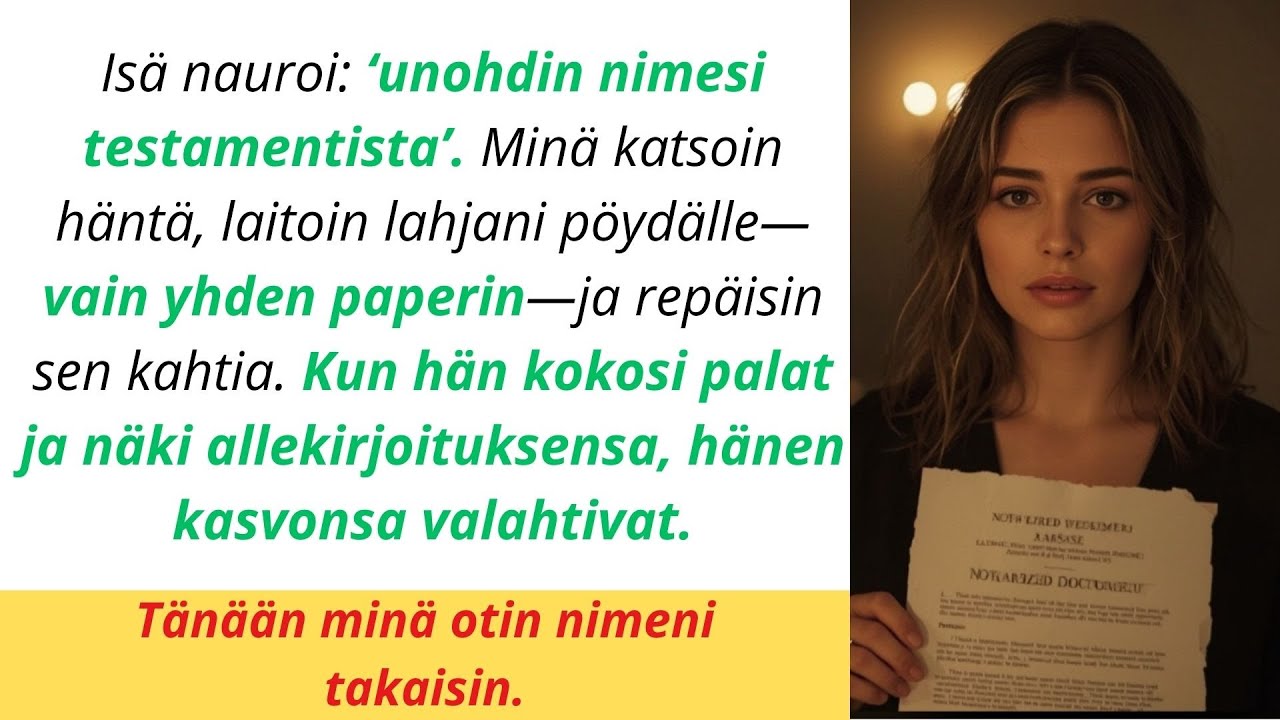 Isä sanoi juhlissa: ‘Et ole biologinen – unohdin sinut testamentista.’ Minä repäisin...