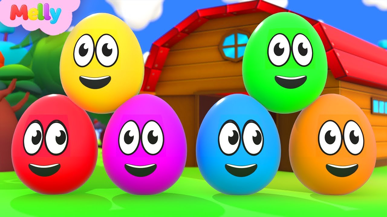 Aprenda Cores e Números | Ovos Coloridos na Fazenda | Melly em Português – Canções Infantis Músicas