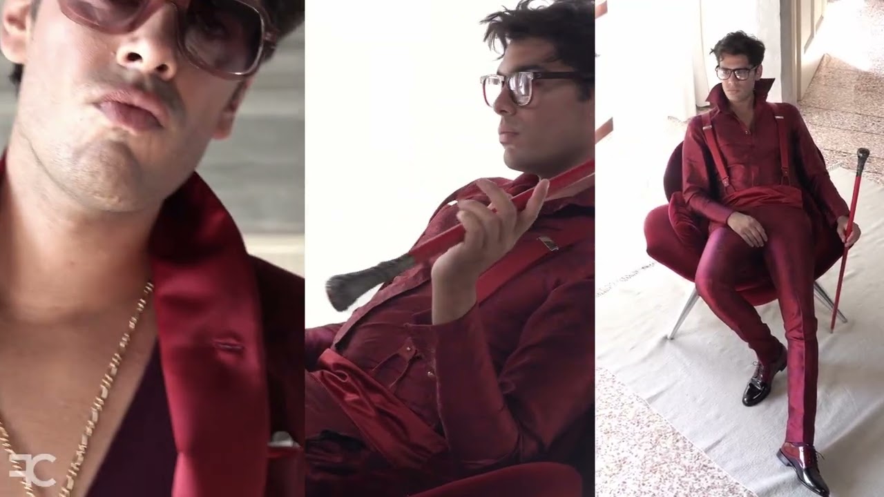 Groom’s suit Haruki Murakami in red color Cleofe Finati menswear What Defines a Luxury Suit for Men?