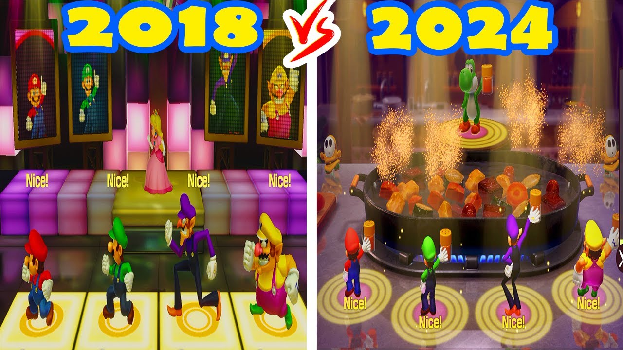 Super Mario Party Jamboree vs Super Mario Party - Rhythm Minigames Comparison - Mario vs Strong Boys