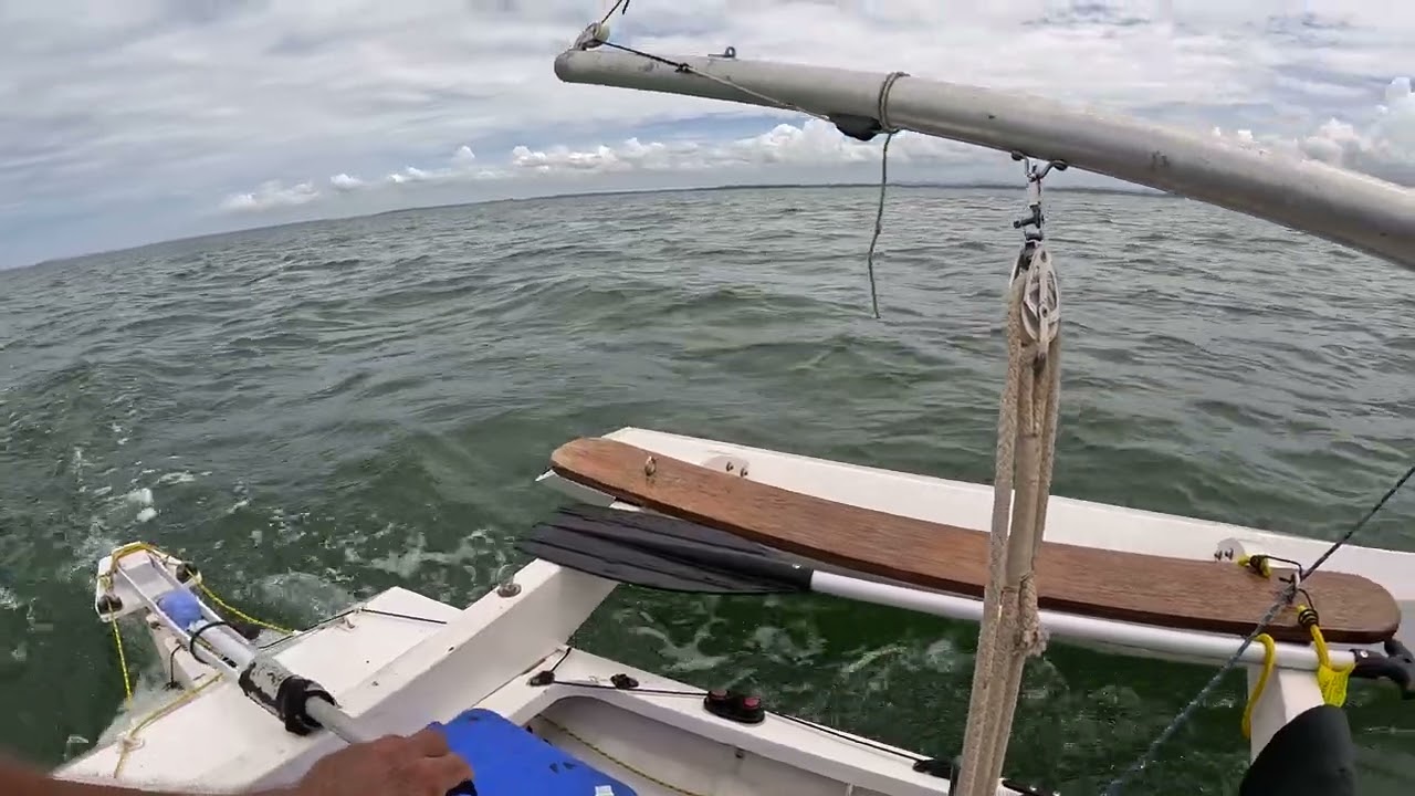 14 Nautical miles in a flea.(3m trimaran)