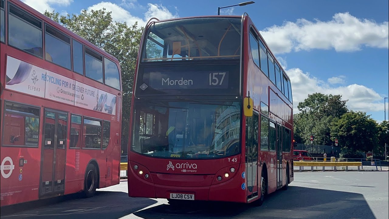FRV. Arriva London Route 157. Morden Station - Crystal Palace. Enviro400 Trident T43 (LJ08 CSV)
