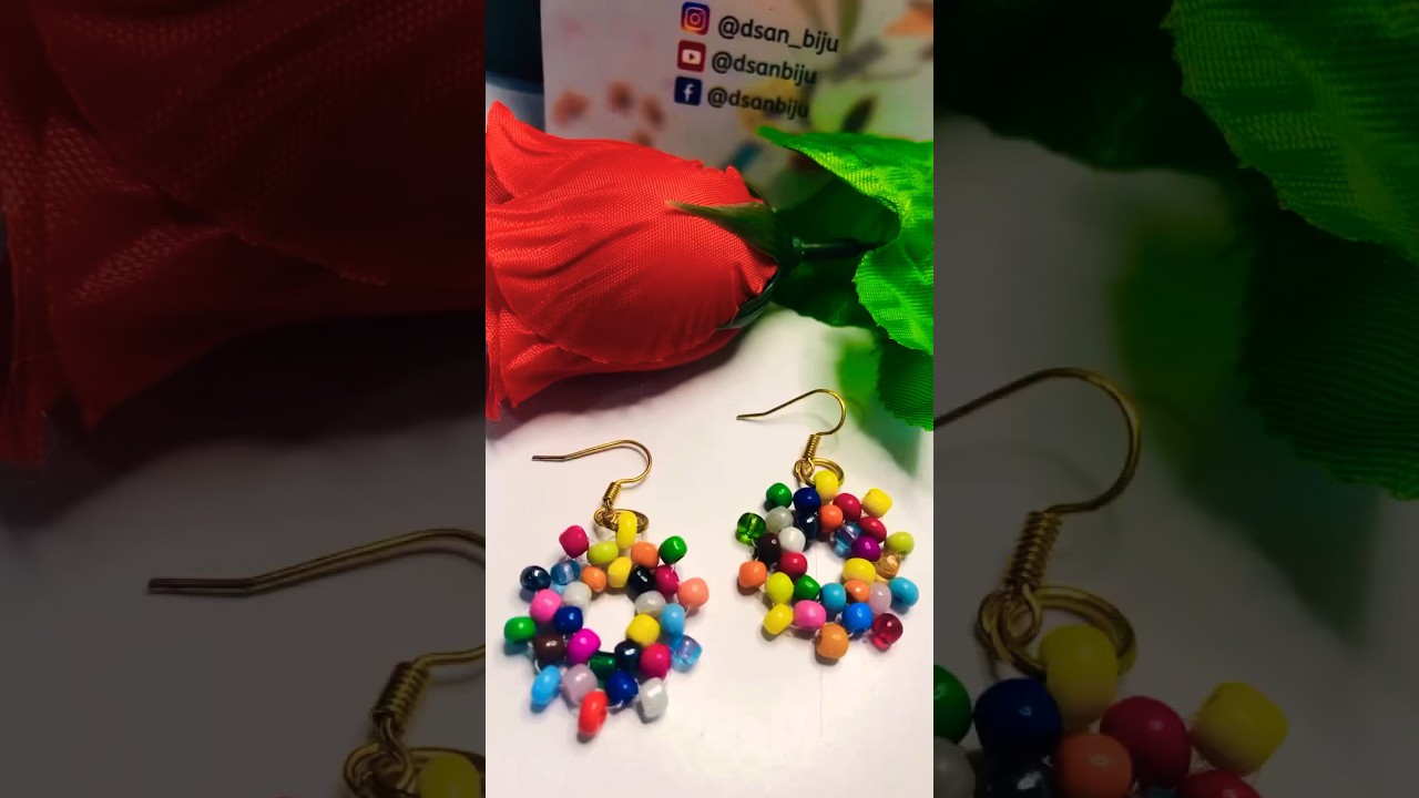 Fa&ccedil;a voc&ecirc; mesmo, esse lindo brinco de Mi&ccedil;angas🥰 #brincos #beads #mi&ccedil;angas #feitoamao