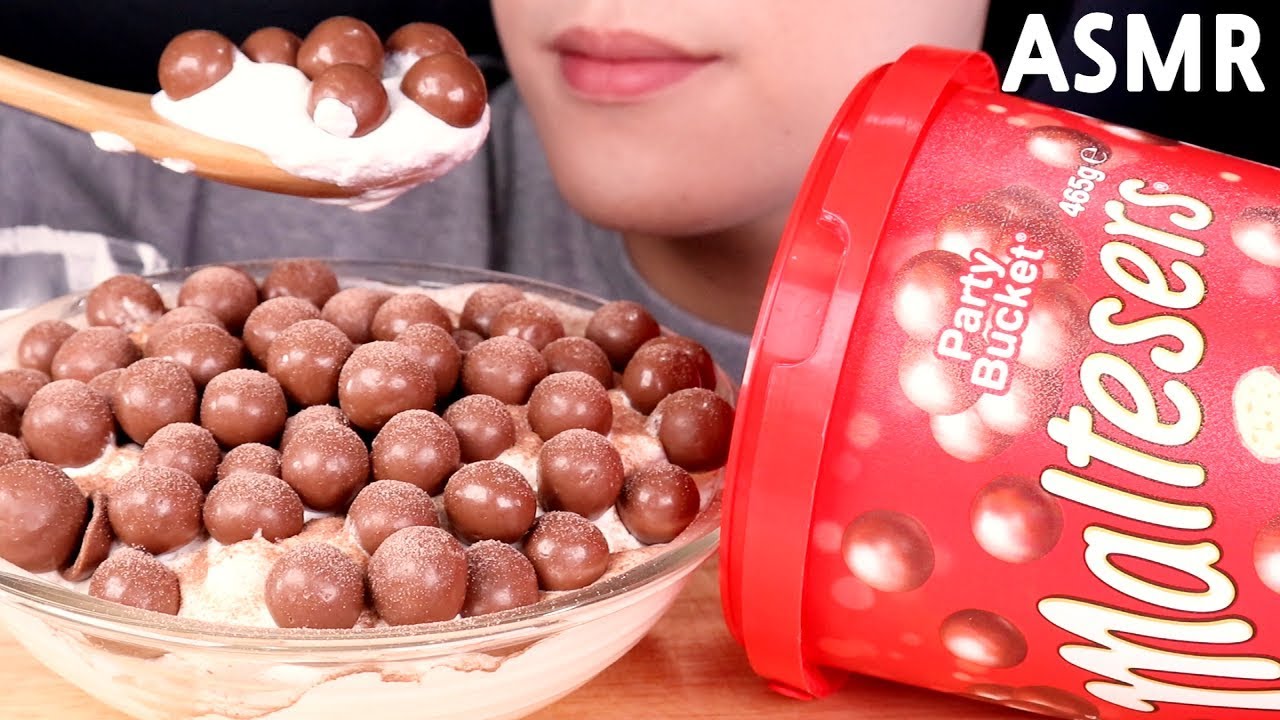 ASMR Maltesers+WhippedCream 몰티져스+생크림 モルティージャス+ホイップクリーム (eating sounds) 먹방 [mukbang] 咀嚼音