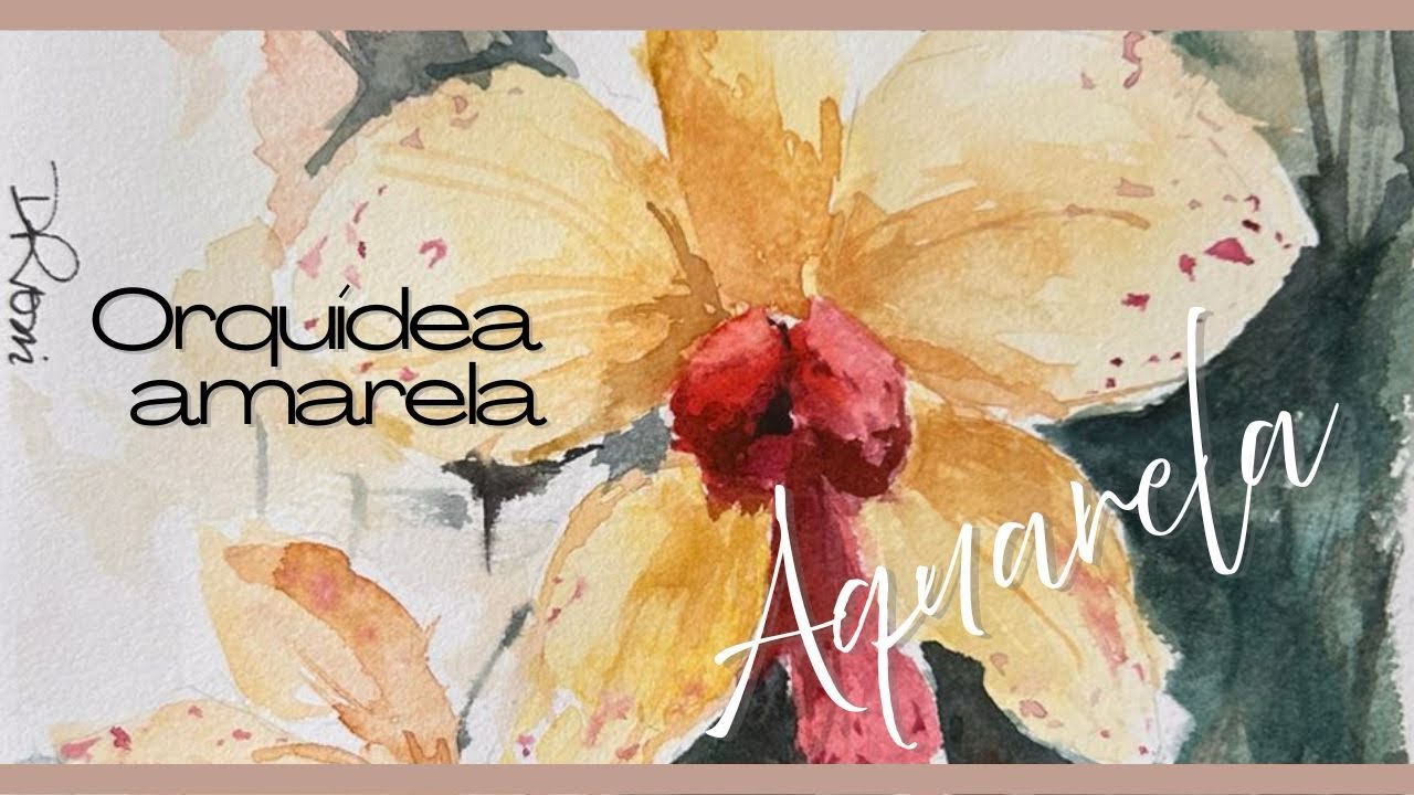 Orquídea amarela em aquarela