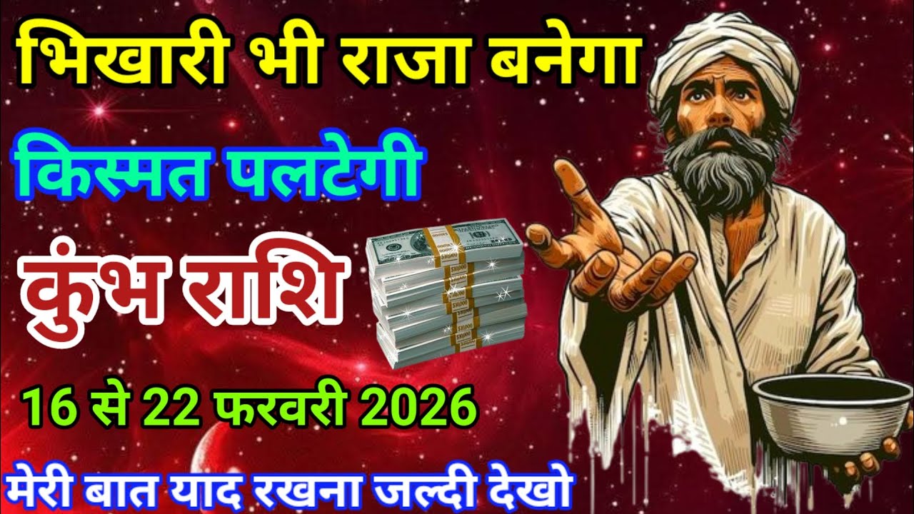 16 से 22 फरवरी कुंभ राशि वालों भिखारी भी राजा बनेगा। किस्मत पलटेगी। दैनिक राशिफल। वैदिक ज्योतिष।