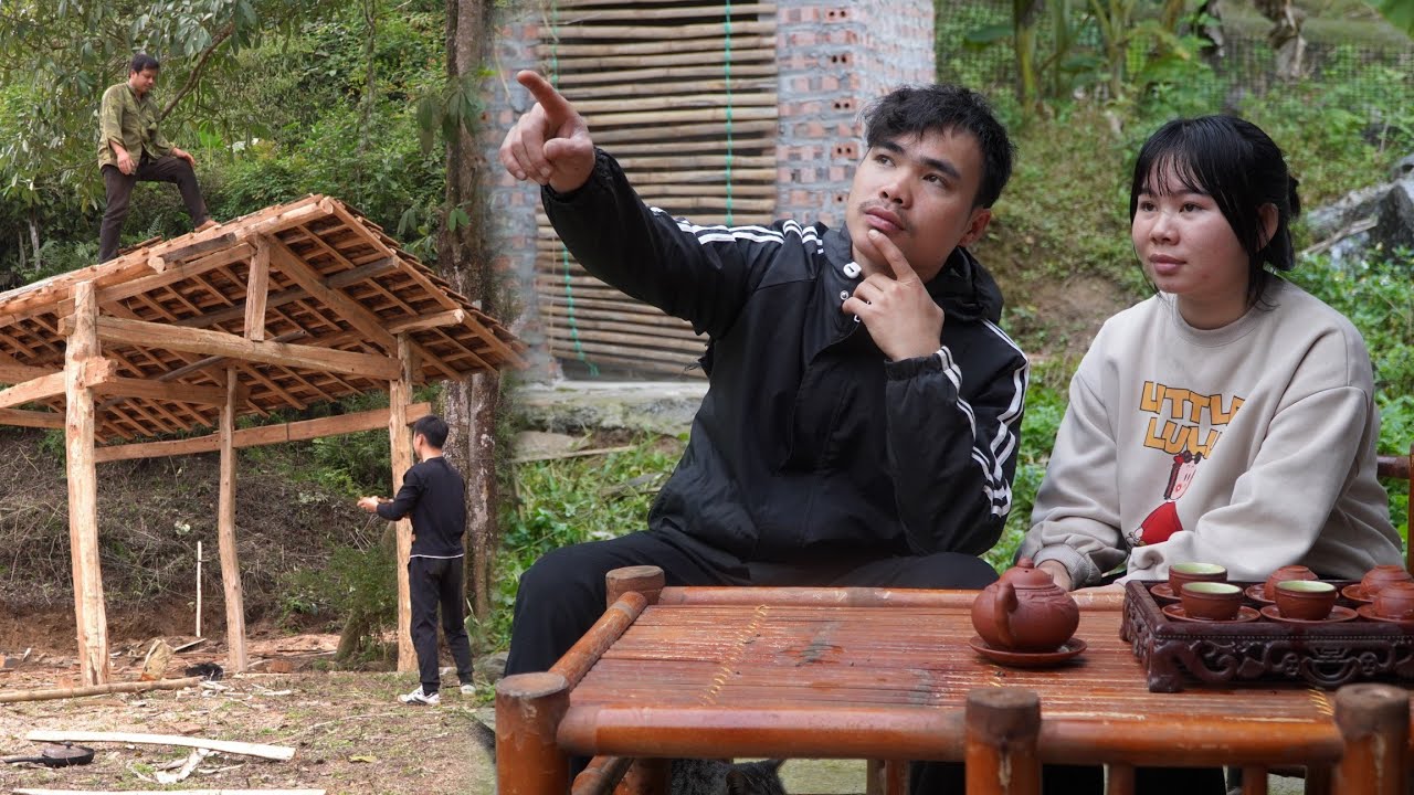 Mr. Chung and Ms. Tieu Nuong bought roof tiles for Mr. Duc's house, and Mr. Duc was very grateful.