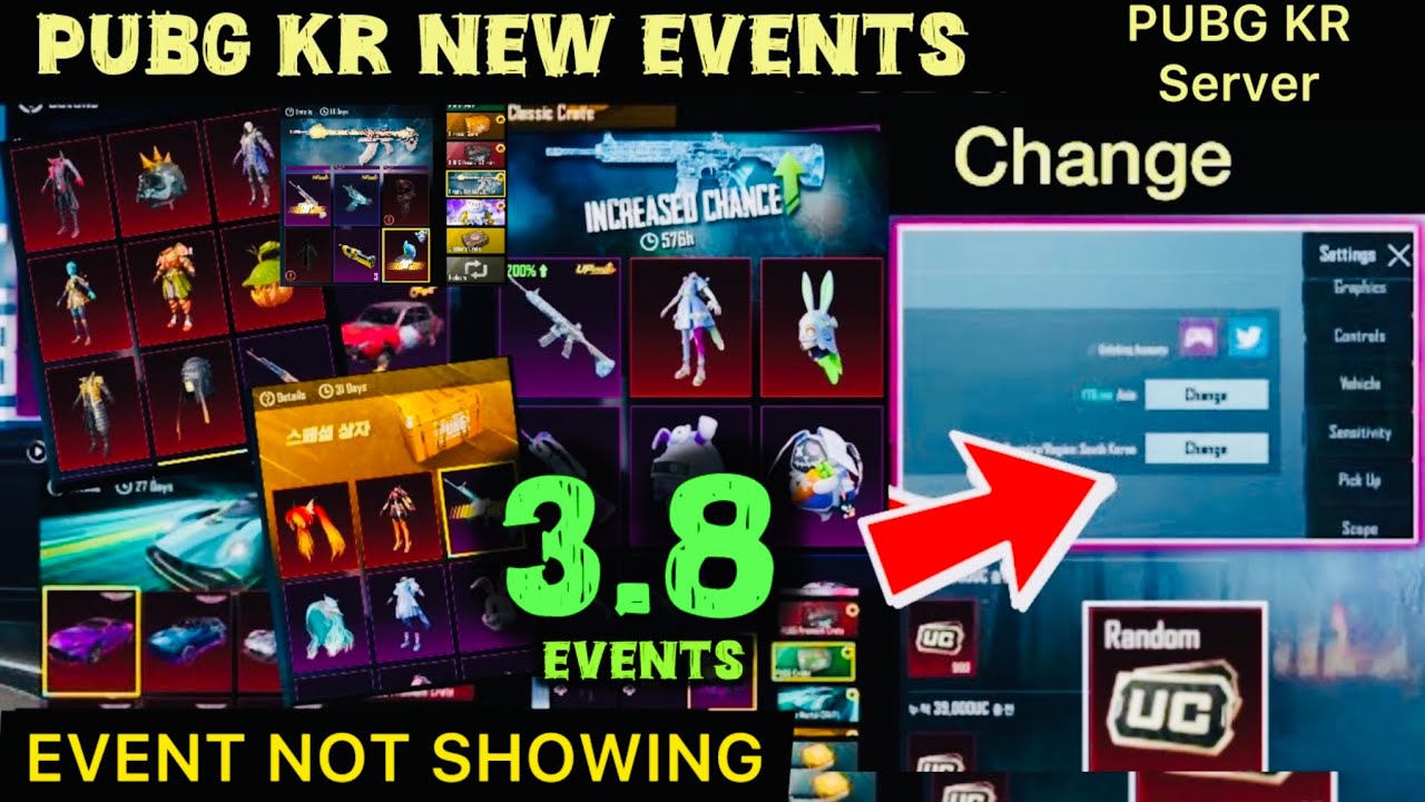 ✅ 3.8 PUBG KR Event Not Showing Problem, Pubg kr Change Server, Pubg KR Events
