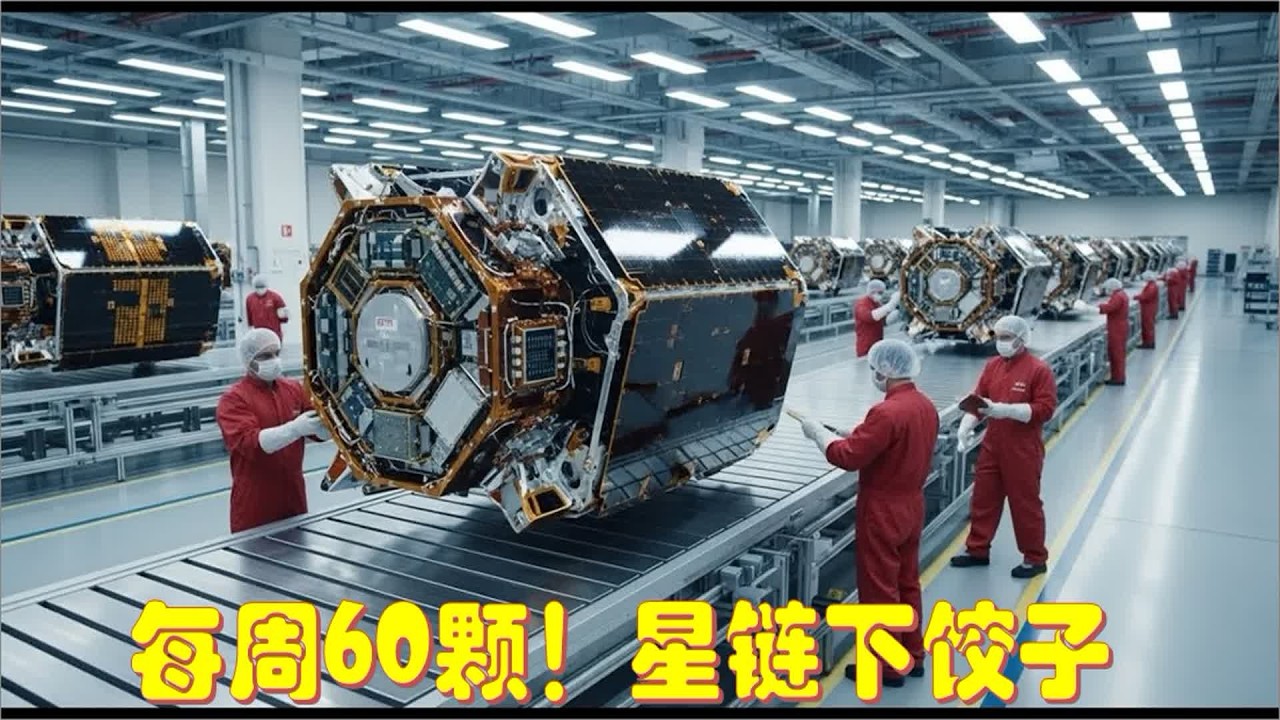 马斯克的太空印钞机变现！AI探秘星链超级工厂实现每周60颗下饺子