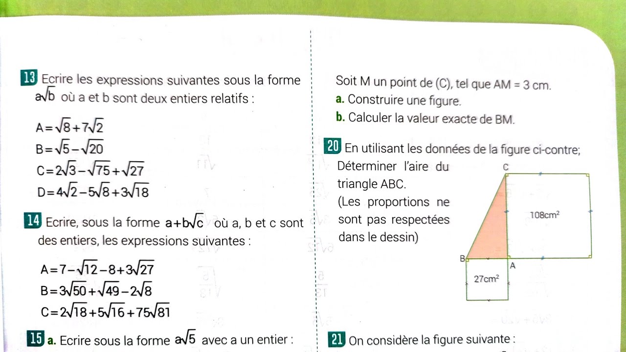 Compétence Maths 3AC La page 32 Exercice TOP 👌 LES RACINES CARRÉES 🌟