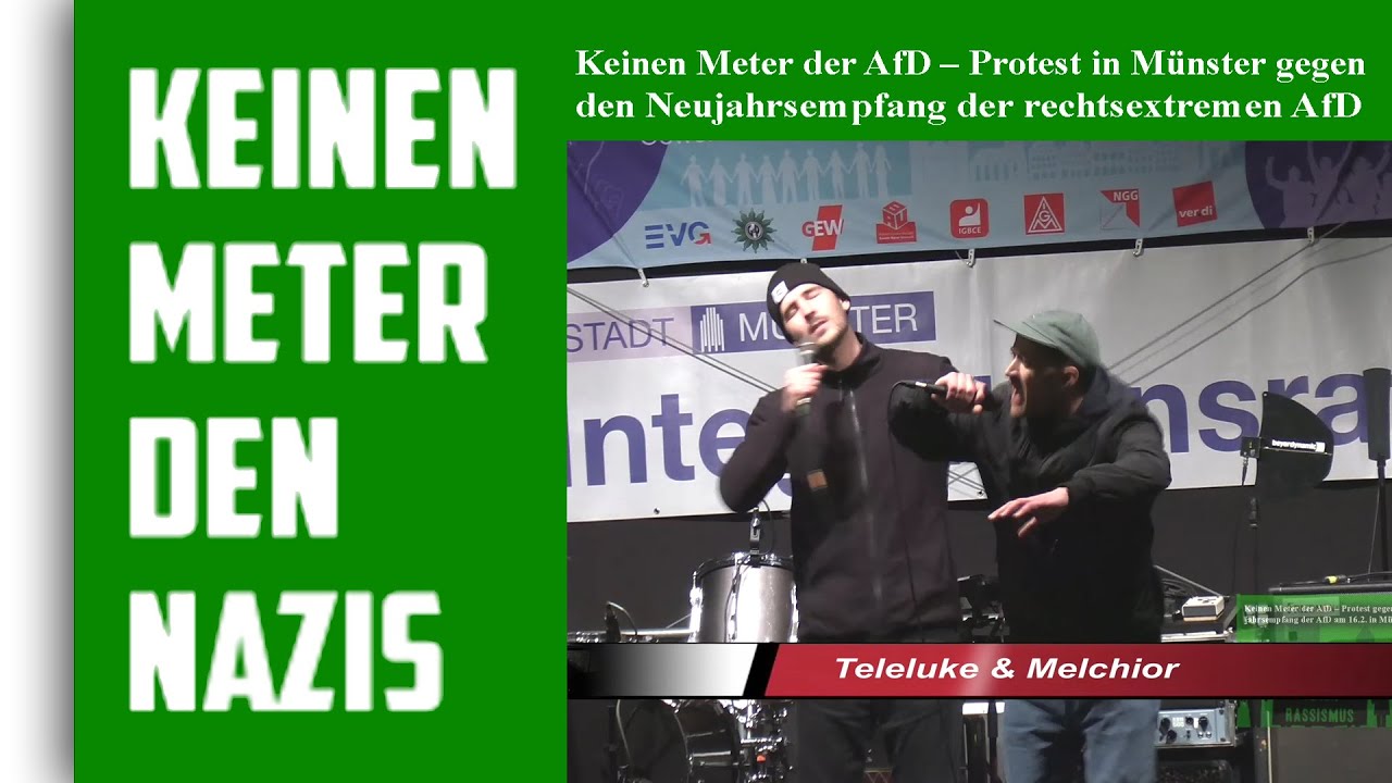 30.000 gegen den Neujahrsempfang der rechtsextremen AfD in Münster - Konzert Teleluke & Melchior