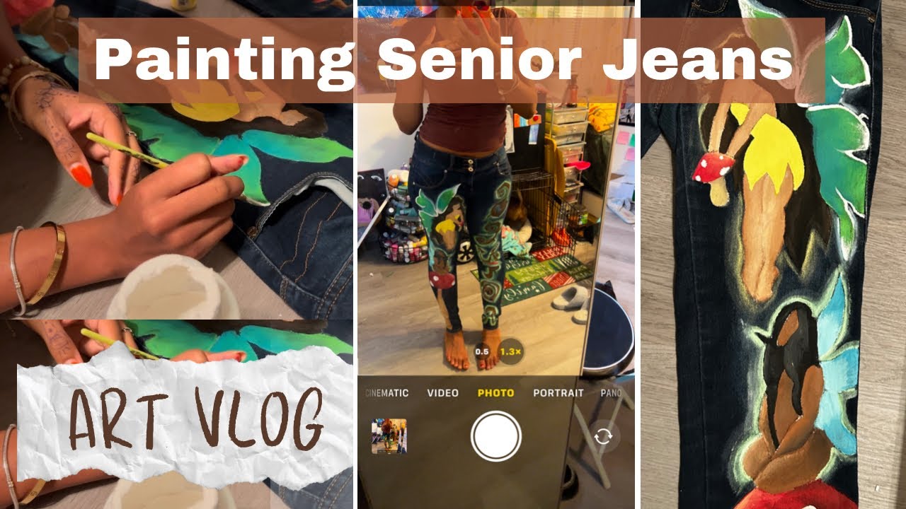 PAINTING SENIOR JEANS | Tips, What I Use + | Breyanna Alexis