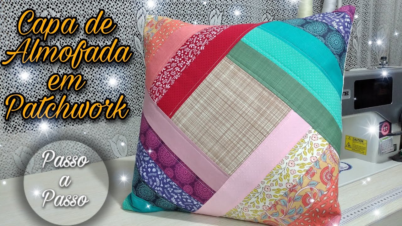 Como fazer Capa de Almofada em Patchwork / How to make a Patchwork Cushion Cover