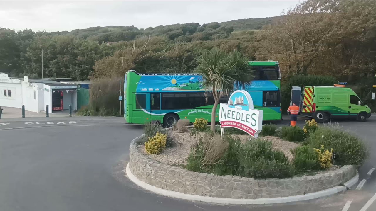 🇬🇧 BUS ROUTE TIMELAPSE | Southern Vectis  The Needles Breezer: Yarmouth ➔ Needles ➔ Yarmouth