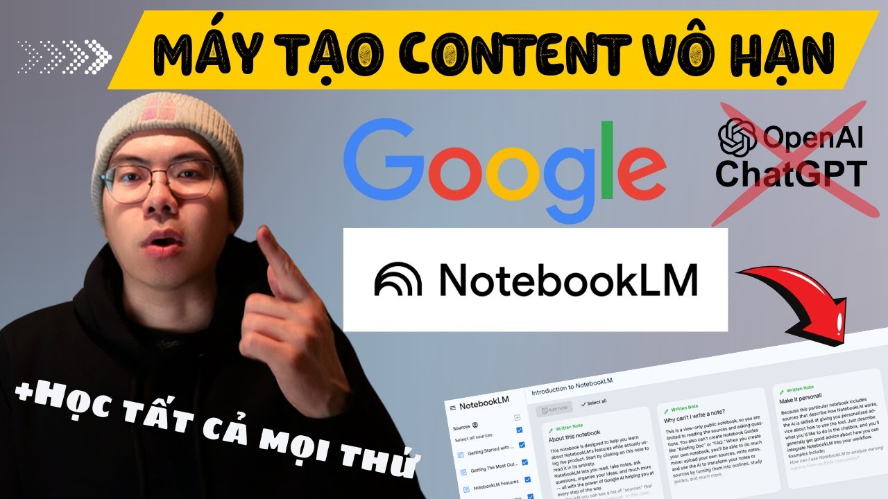 Google NotebookLM: Công Cụ TẠO CONTENT VÔ TẬN| Hướng dẫn chi tiết cách dùng NoteBookLM cho người mới