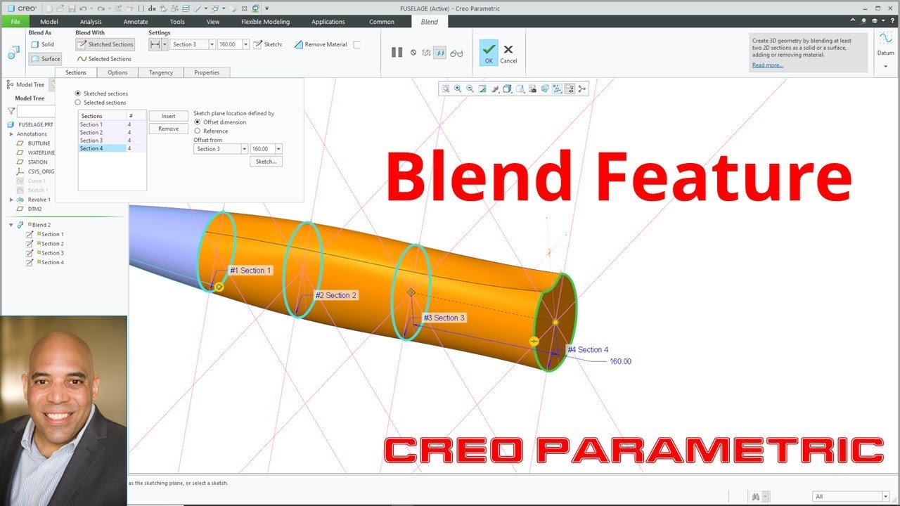 Creo Parametric — Функция смешивания | Учебное пособие